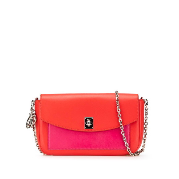 Dior Red Crossbody Bag Shoulder Pink Leather Chain - Picture 1 of 8